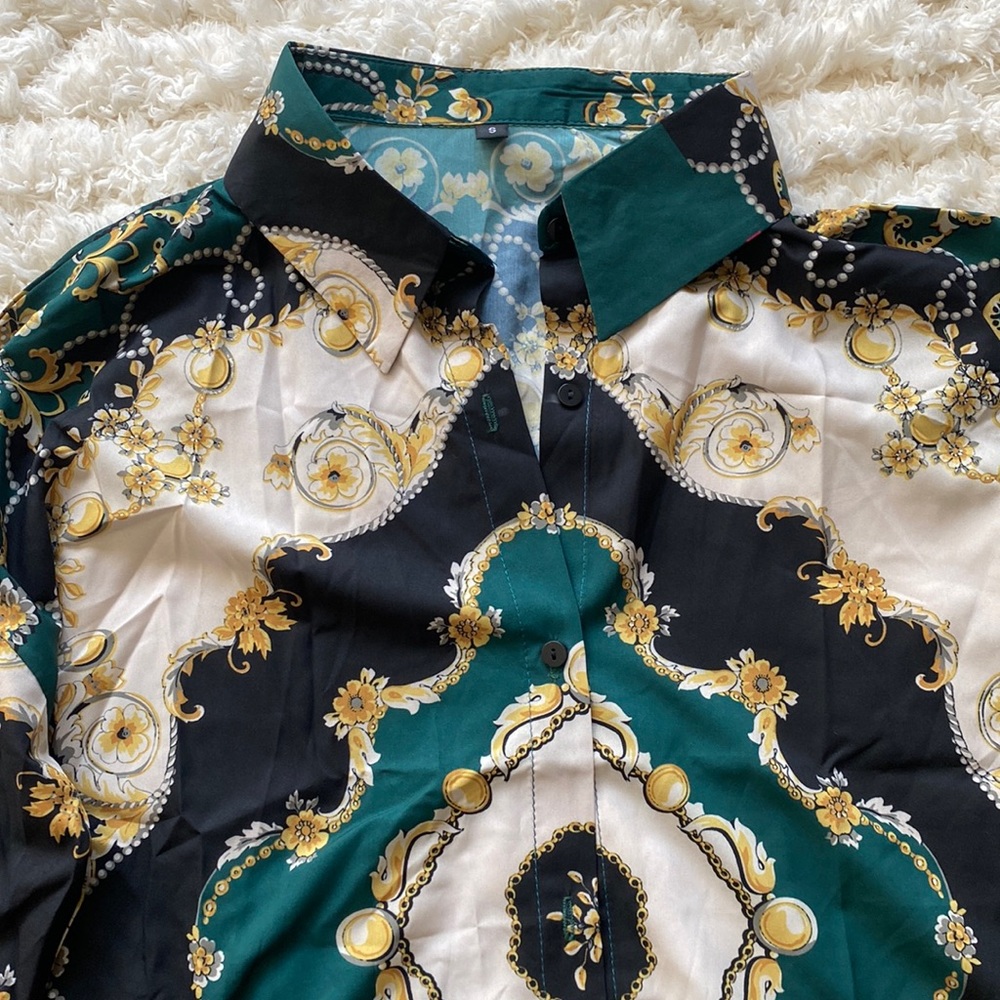 Versace Style Button Down Shirt - image 2